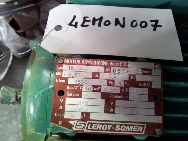 Moteur monophasé LEROY SOMER type HLS80C